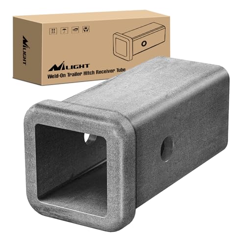 Nilight Hitch Adapter 2" x 6" Combo Bar Trailer Receiver Tube | Weld-on Raw Steel Hitch Bar Heavy Duty Unpainted Steel Receiver Extension - color: 2" x 6" Receiver Steel