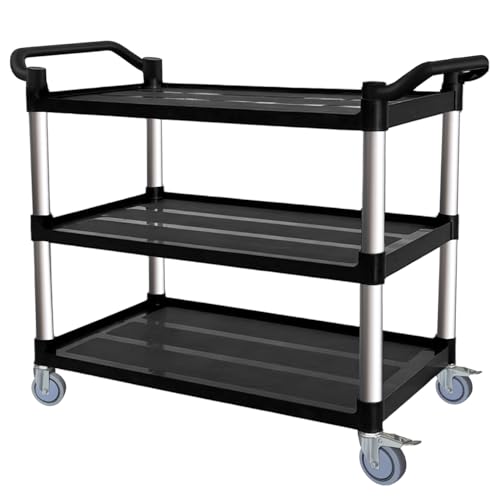 Utility Cart with Tangle-Free Wheels, Large Size 3 Tier Restaurant Cart - size: 40"×20"×38" L