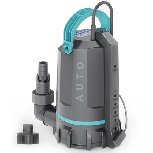 Aquastrong 1/2 HP Automatic Sump Pump 3159 GPH Submersible Water Pump | Thermoplastic Utility Pump High Flow Water Removal for Swimming Pool Garden Pond Basement Wells with 10ft Long Power Cord - size: 1/2 HP Auto Sump Pump