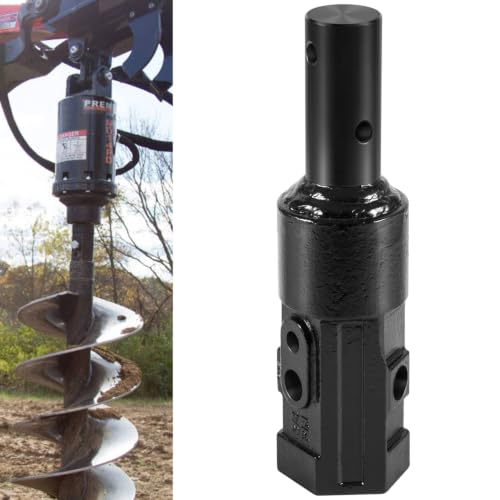 Heavy Duty Auger Adapter 2" Female Hex to 2" Male Round Bit Converter for Auger, Mini Skid Steer, Implement, Skid Steer Loader, Tractor - size: 2 in F Hex to 2 in M Round