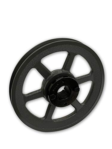 Single Groove 8.25" Cast Iron Electric Motor" H" Pulley/Sheave, Bushing Included, for 5/8" Top Width B/5L/BK/5LK Section V Belt, 1 Groove Pulley (5/8" Shaft / 0.625 Bore, BK85H) - size: 5/8" Shaft / 0.625 Bore