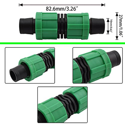 8PCS Drip Irrigation Straight Fittings Universal Barbed Locking Butt - color: Butt Connectors