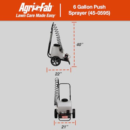 Agri-Fab 45-0595 Push Sprayer 6 - Gallon Capacity, White Tank, 1.0 GPM, 40 PSI Pump' 5 amp hr 12 Volt Battery - style: 6-Gallon Push Sprayer