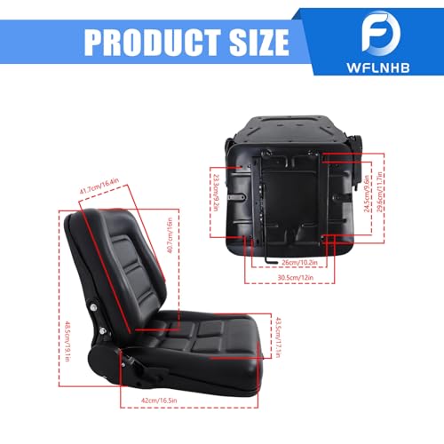 WFLNHB Universal Adjustable Folding Forklift Truck Seat Excavators Tractors