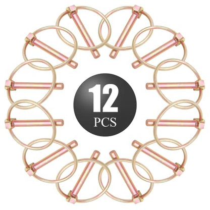 12 Pcs 1/4 Inch Locking Pin with Ring - color: 12Pcs, size: 1/4 x 1-3/4 inch