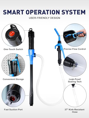 Cordless Fuel Transfer Pump Battery Powered Fluid Transfer Pump, 2.8 GPM - size: Portable Liquid Transfer Pump