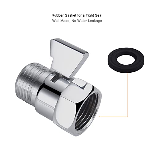 Angle Brass Shut Off Valve for Handheld Shower, Water Pressure Regulator Replacement, Chrome - color: Chrom