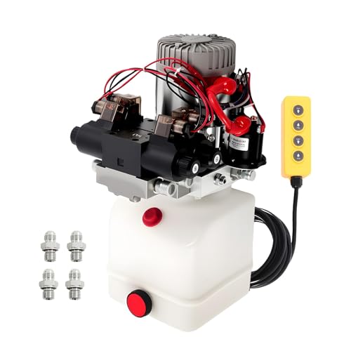 Nakkaa 12V DC 4 Way Double Acting Hydraulic Power Unit 4.5L Reservoir