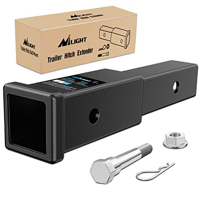 Nilight Trailer Hitch Extender 7" fits 2 Inch Receiver 3500 lbs GTW - color: 2" Hitch Extender 7"