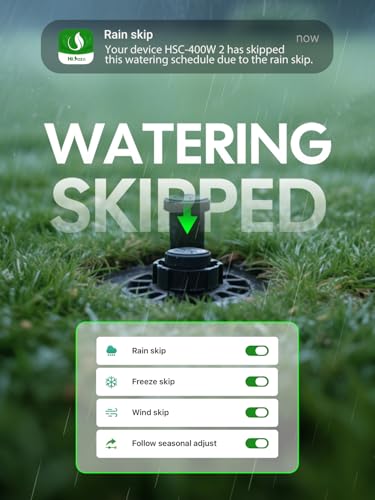 Smart Sprinklers Controller WiFi, Irrigation Controller Easy Use App Enabled, 4 Zone + 16 Plans, Save Water Auto Skip Rain, Freeze & Wind, 10 Minutes Install - color: Light Blue