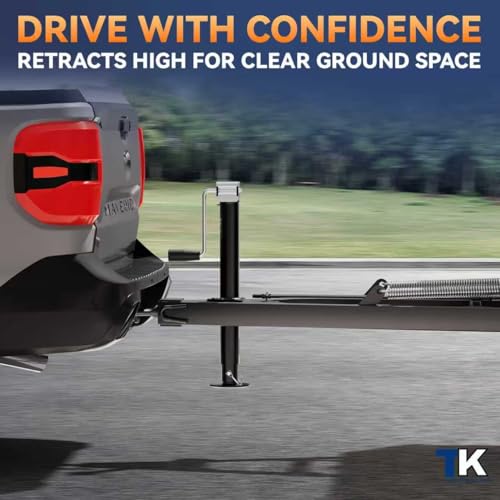 5000 lbs 15" Lift Side Wind A Frame Trailer Jack, RV Tongue Jack | with Adjustable Drop Leg