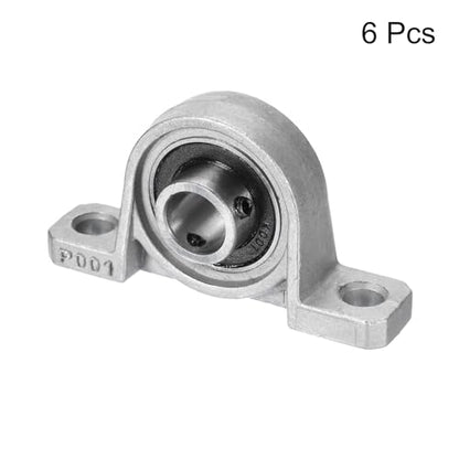 uxcell 6Pcs KP001 Pillow Block Bearing 12mm Bore Zinc Alloy, Self-Alignment - size: 12mm