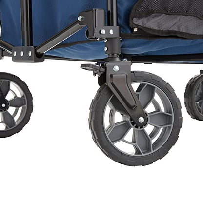 Gorilla Carts Collapsible Folding Outdoor Utility Wagon, 7 Cu Ft, Blue - color: Blue