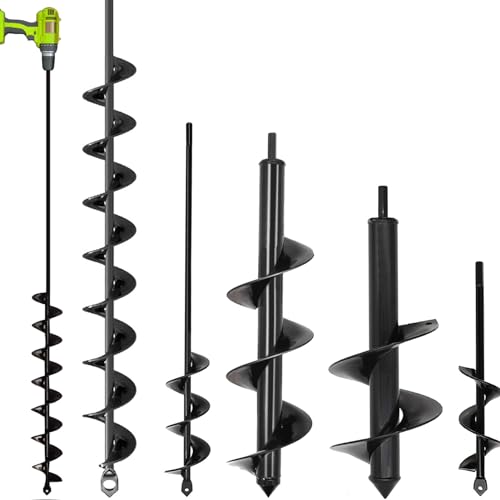 5 Set Auger Drill Bit for Planting,Heavy Duty Garden Auger Spiral Drill Bit Bulb Planter Tool for Planting Bedding Plants,Universal for Cordless Drill(1.6"x9",1.6"x16.5",3.5"x16",4"x12",2"x32") - size: 1.6"x9",1.6"x16.5",4"x12",3"x16.5",2"x32"