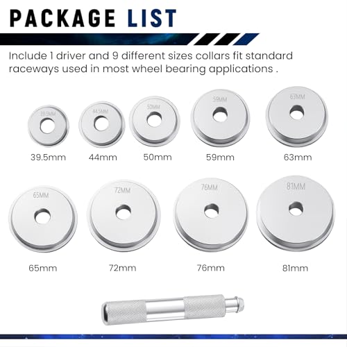 ATPEAM 10pcs Aluminum Bearing Race and Seal Driver Set Bearing Press Kit