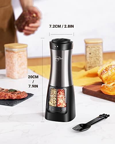 Sangcon 2-in-1 Automatic Electric Salt and Pepper Grinder with LED Light - color: Battery-Operated