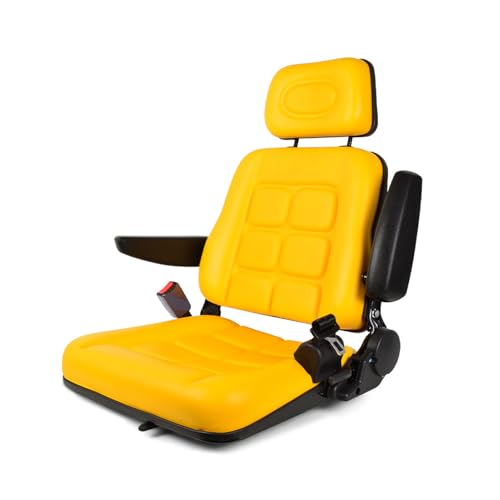 Universal Forklift Seat, Tractor Seat with Adjustable Back and Headrest