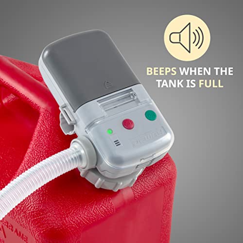 Deway Auto Fuel Transfer Pump, AA Battery, Auto-Stop, Beep Alert, Screw Cap - style: Auto-Stop & Beep Nozzle w/ 51" Plastic Hose