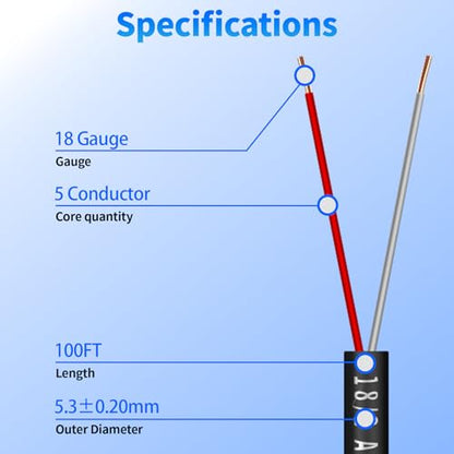 18/2 Solid Sprinkler System Wire 100ft, 18 Gauge Irrigation Wires - size: 18/2, 100Ft