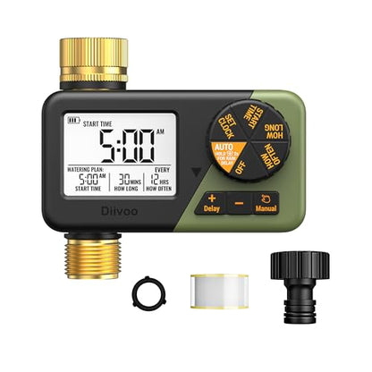 Diivoo Brass Irrigation Timer, Faucet Timer for Outdoor Watering - size: 1 Zone