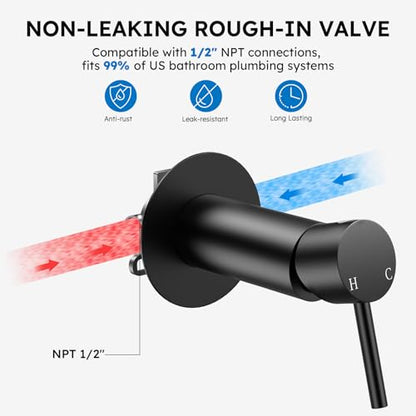 Arofa Built-in Hot and Cold Bidet Sprayer, Warm Water Bidet, Matte Black - color: Black, size: Built-in Hot & Cold Water Modes-Round