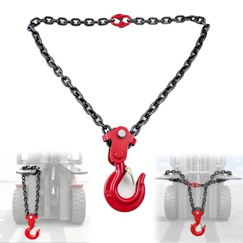 Forklift Lifting Hook 6600LBS, 360° Swivel, G80 Steel Forklift Attachment