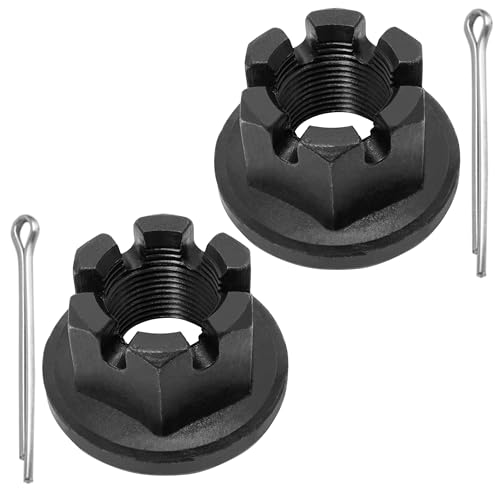 Caltric 501110 Castle Nut w/Cotter Pin Compatible with King Kutter Rotary Cutter Gearbox 1"-14 Fine Thread L40 L48 L60 L72 P48 P60 P72 L84 / Qty 2