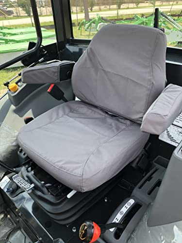 Durafit Seat Covers, Compatible with 2022+ KIOTI CK,DK and NS Series, Grammar Suspension seat. Two piece Vinyl seat, with ARMREST. Gray Waterproof Endura.Years of Protection, Exact fit, not Baggy.