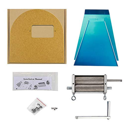 FERRODAY Malted Grain Mill for Grain Malt Barley, 2 Roller Stainless Steel - size: Wooden base plate