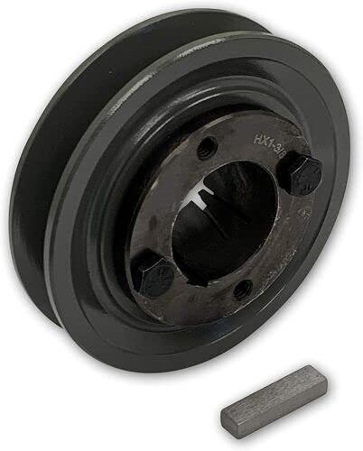 Single Groove 5.25" Cast Iron Electric Motor " H " Pulley/Sheave, Bushing Included, for 3/8" and 1/2" Top Width 3L/A/AK/4L/4LK Section V Belt, 1 Groove (1-3/8" Shaft / 1.375 Bore, AK54H) - size: 1-3/8" Shaft / 1.375 Bore