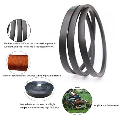 Lawn Mower Tractor Replacement Belt 5/8" x 106" for Hustler 603885 - color: Black