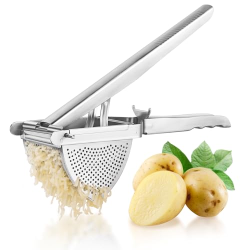 Upgraded Potato Ricer Stainless Steel, Heavy-Duty Potato Masher with Multi-Hole Design, Ricer for Mashed Potatoes, Baby Food, and More - Ideal Kitchen Tool for Effortless, Smooth Purees - size: Upgrade Porous