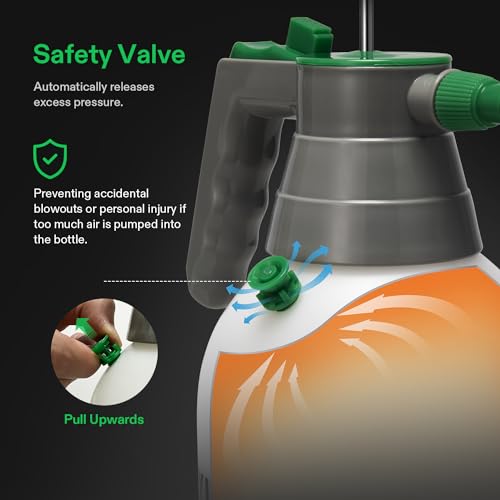 VIVOSUN 2L Pump Sprayer, 68oz Water Spray Bottle with Safety Valve - size: 68 ounce