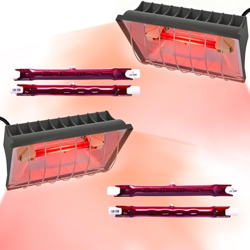 2-Pack 250W Chicken Coop Heat Lamp with Guard & Adjustable Temp - size: 2 Pack