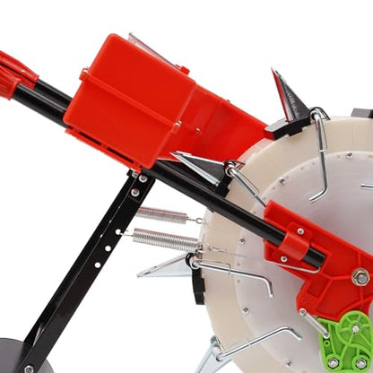Garden Seeder, Metal Precision Garden Seeder Seeder Walk-Behind Row Crop Planter, Manual Seeder Machine Row Planter Corn Planter Seeder 10 Nozzles, 6.3 inches Spacing - color: Red 10 Nozzles, 6.3 inches Spacing