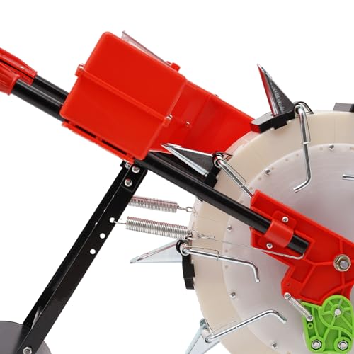 Garden Seeder, Metal Precision Garden Seeder Seeder Walk-Behind Row Crop Planter, Manual Seeder Machine Row Planter Corn Planter Seeder 10 Nozzles, 6.3 inches Spacing - color: Red 10 Nozzles, 6.3 inches Spacing