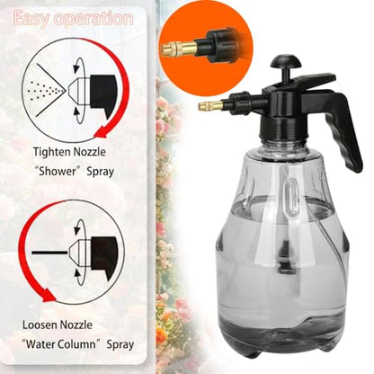 2 Pack Handheld Pump Sprayer, Garden Pressure Water Spray Bottle - color: 1.5L-Grey-2PCS