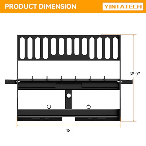 YINTATECH 4000lbs Skid Steer Pallet Fork Attachment, 48" Fork Blades and 45" Pallet Fork Frame for Loaders Tractors Quick Tach Mount