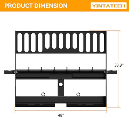 YINTATECH 4000lbs Skid Steer Pallet Fork Attachment, 48" Fork Blades and 45" Pallet Fork Frame for Loaders Tractors Quick Tach Mount