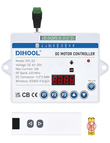 DIHOOL Electric Linear Actuator Controller with Current Limit, WiFi and Timer, Smart eWeLink Control, Remote Wireless 12V 24V DC Motor Controller, Rebound When Obstacles Protection, Load Safety