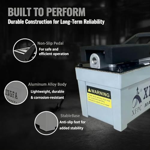 Air Hydraulic Pump 10,000 PSI 1.7L Reservoir NPT 3/8" Oil Outlet, NPT 1/4" Inlet, Hydraulic Pump Air Hydraulic Foot Pump Made of Aluminum, Grey - color: 1103-Grey