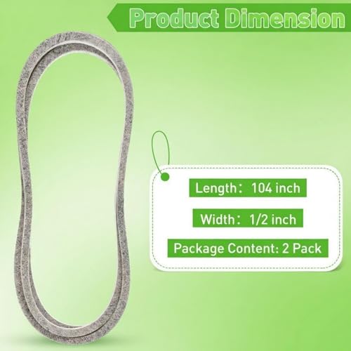 Dreyoo 2 Pack 42" Lawn Mower Deck Belt Compatible with John Deere Gx20072
