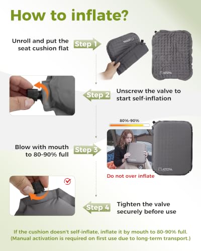 ATEPA Inflatable Seat Cushion - color: 1 Pack - Grey