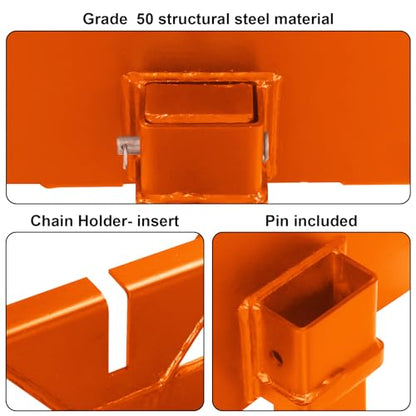46" Pallet Fork Quick Attach Mount Skid Steer Attachments with Hitch Ball 2600 lbs Capacity Compatible with Loaders Tractors, Orange