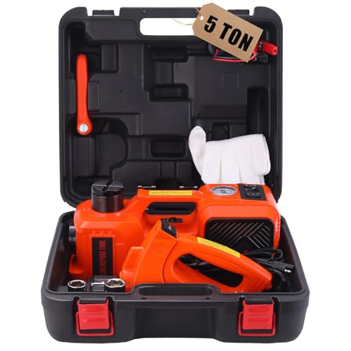 ROGTZ Electric Car Jack Kit 5T Hydraulic Impact Wrench Tire Inflator Pump - color: Orange+Wrench