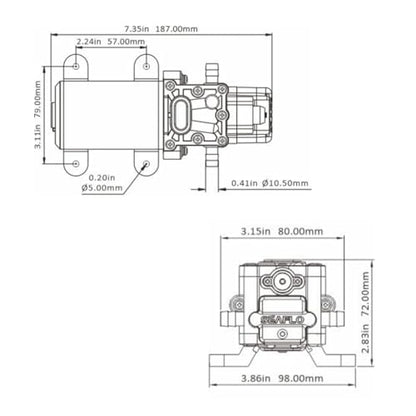 SEAFLO 22-Series Water Pump - 12V, 1.3 GPM, 100 PSI - On-Demand Water Pressure Diaphragm Pump for Marine, RV, Agriculture, and Off-Grid Applications