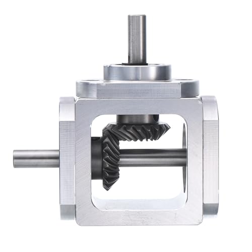 uxcell Gear Box 90 Degree Right Angle Bevel Gearbox 1:1 Single Output Shaft 1 Module 20 Teeth Bevel Gear Aluminum Frame Simple Mechanical DIY Module with 6mm Shaft