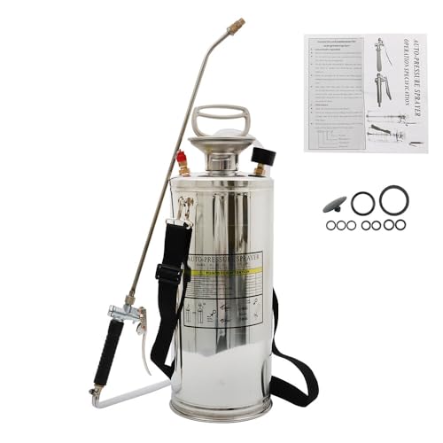 2 Gal Stainless Steel Hand Pump Sprayer for Lawn Garden - size: 2 Gallon