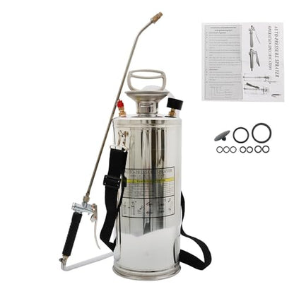 2 Gal Stainless Steel Hand Pump Sprayer for Lawn Garden - size: 2 Gallon