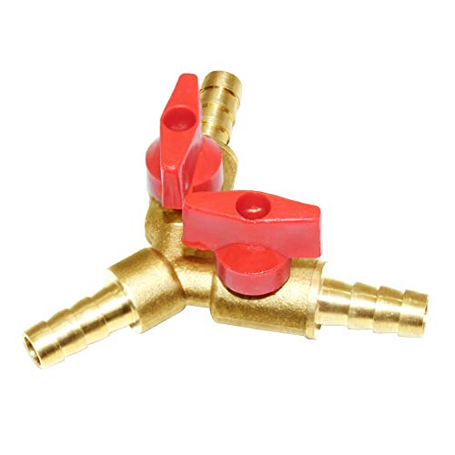 Joywayus 3/8" Hose Barb, Y shaped Type 3 way Union Intersection/Split Brass Shut off Ball Valve Fitting - size: AY3/8-1pcs